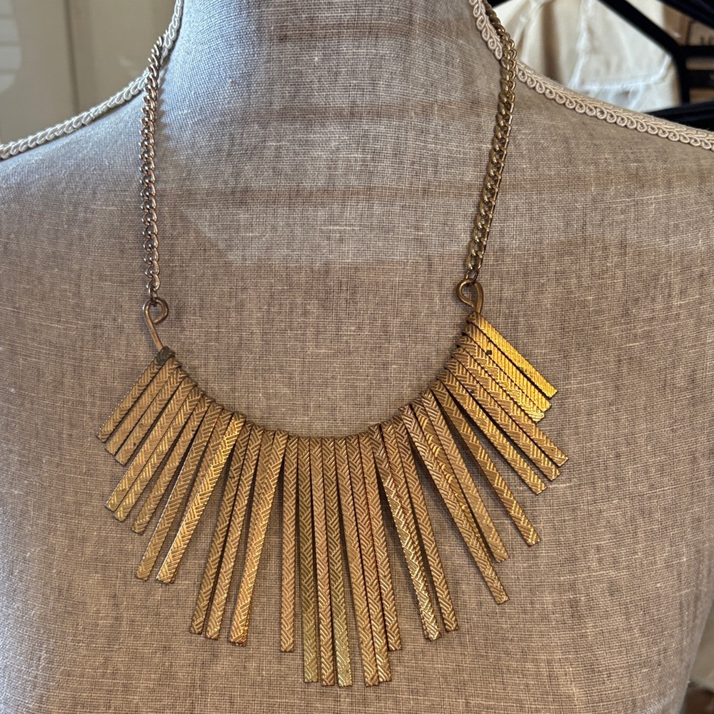 Gold Statement Necklace - image 1